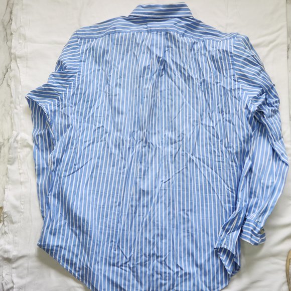 Ralph Lauren Polo Men's Long Sleeve Button-Down Striped Shirt Size XL Pink Logo - Picture 2 of 5